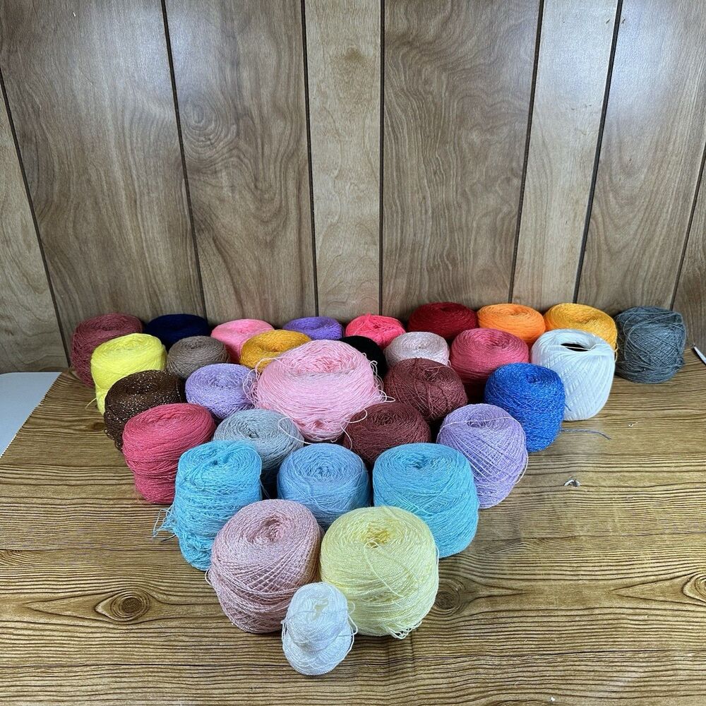 Bulk Crystal Yarn Lot Mixed Colors Knitting Craft Bundle 9 LB
